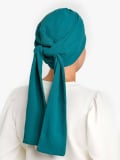 Turban chimio Hannah Rosette La Vedette en gaze de coton aérée, base préformée, confortable et facile à nouer