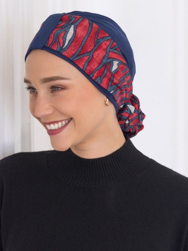 Turban Mirabeau NJ Création en viscose, élasthanne et coton, confortable et discret pour camoufler l’alopécie.