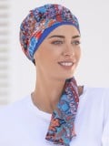 Turban Lilas NJ Création : bonnet en coton/élasthanne et pan latéral pour un volume élégant, confortable et discret
