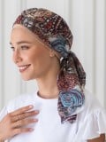 Turban chimio Etoile NJ Création avec long voile à nouer pour un style élégant, léger et modulable