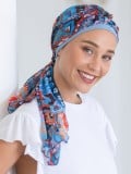 Turban chimio Etoile NJ Création avec long voile à nouer pour un style élégant, léger et modulable