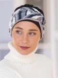 Turban chimio Madeleine NJ Création avec bandeau amovible, confortable, rendu naturel et discret, disponible en plusieurs colori