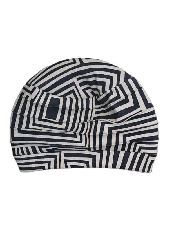 Turban chimio Medea Gisela Mayer, motifs géométriques, intérieur bambou