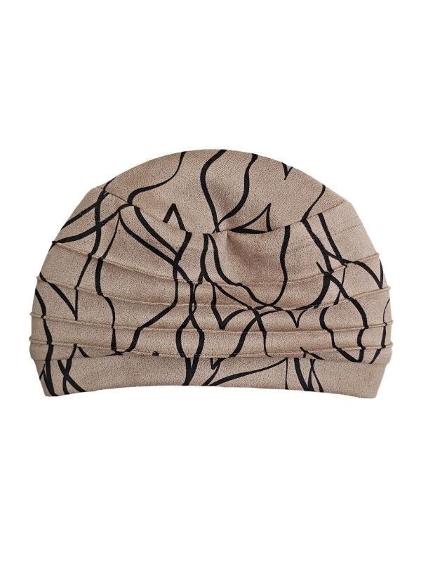 Turban chimio Medea Gisela Mayer, motifs géométriques, intérieur bambou
