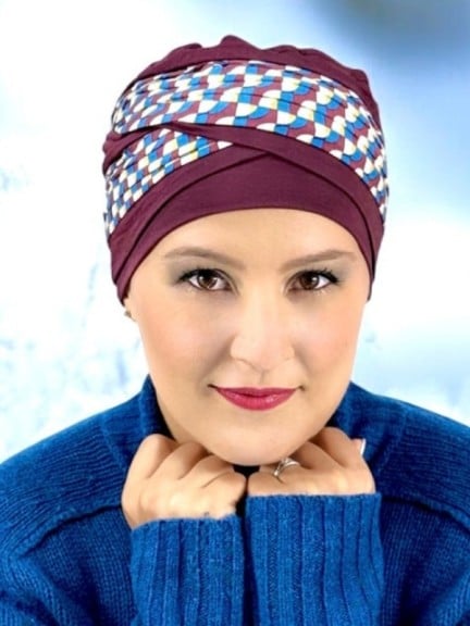 Doris turban en fibre de bambou deux couleurs - adoptez un style confortable et lumineux
