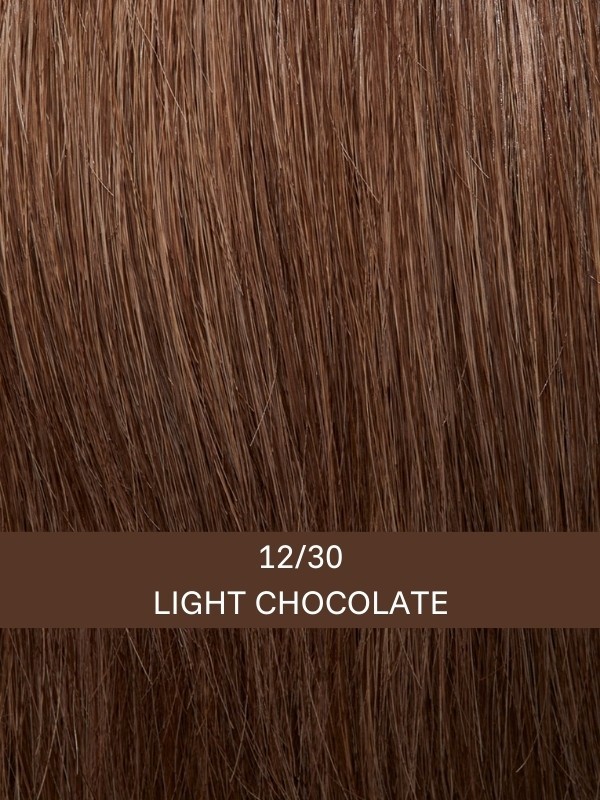 Adoptez Luxery Lace D — perruque en cheveux naturels, tulle cinéma - Couleur 12/30 Light Chocolate