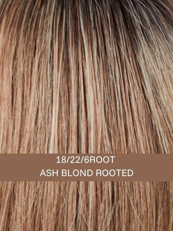 Adoptez Luxery Lace D — perruque en cheveux naturels, tulle cinéma - Couleur 18/22/6R Ash blond rooted