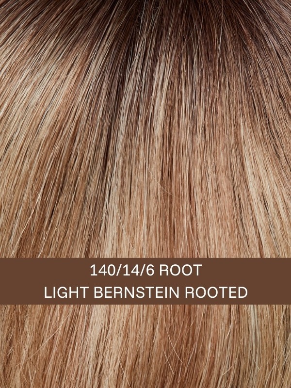 Adoptez Luxery Lace D — perruque en cheveux naturels, tulle cinéma - Couleur 140/14/6R Light Bernstein Rooted