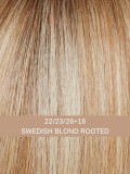 New Exclusiv Echthaar — Perruque cheveux naturels 54 cm, coupe longue et moderne - Couleur 22/23/26+16 Swedish Blond Rooted