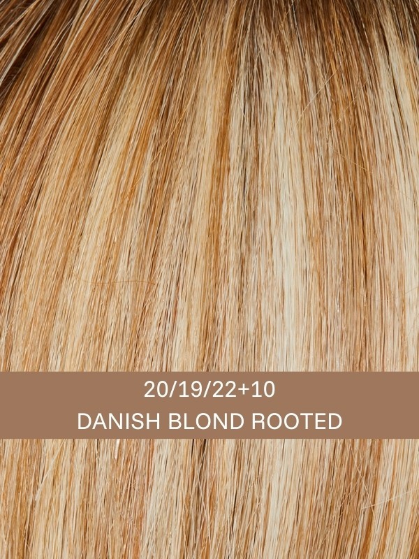 Perruque Linda HH Deluxe : mi‑longue Remy Hair 100% pour un look naturel- Couleur 20/19/22+10 Danish Blond Rooted