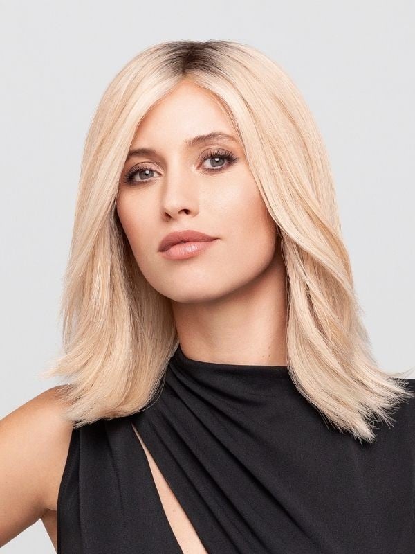 Sublimez votre style avec Luxery Lace K : perruque mi‑longue en cheveux naturels au carré plongeant