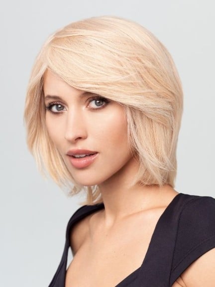 Luxery Lace B - Perruque mi-longue en cheveux naturels, confort & tulle cinéma