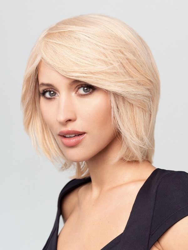 Luxery Lace B - Perruque mi-longue en cheveux naturels, confort & tulle cinéma