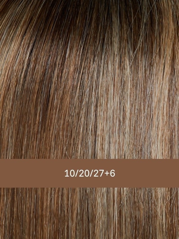Perruque Prime Lady Deluxe HH Gisela Mayer : cheveux naturels Remy, lace front invisible, mi-long 20–25 cm, coiffage 160°C