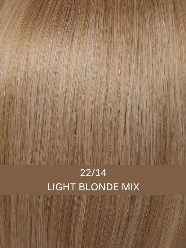 Adoptez Euro Gold : carré mi-long naturel en 100% Euro Human Hair - Couleur 22/14 Light Blond Mix