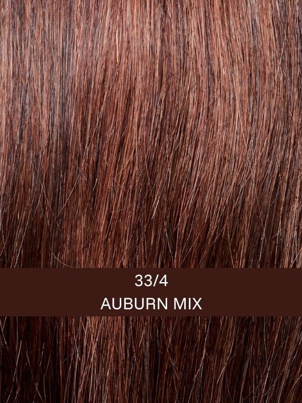 Adoptez Euro Gold : carré mi-long naturel en 100% Euro Human Hair - Couleur 33/4 Auburn Mix