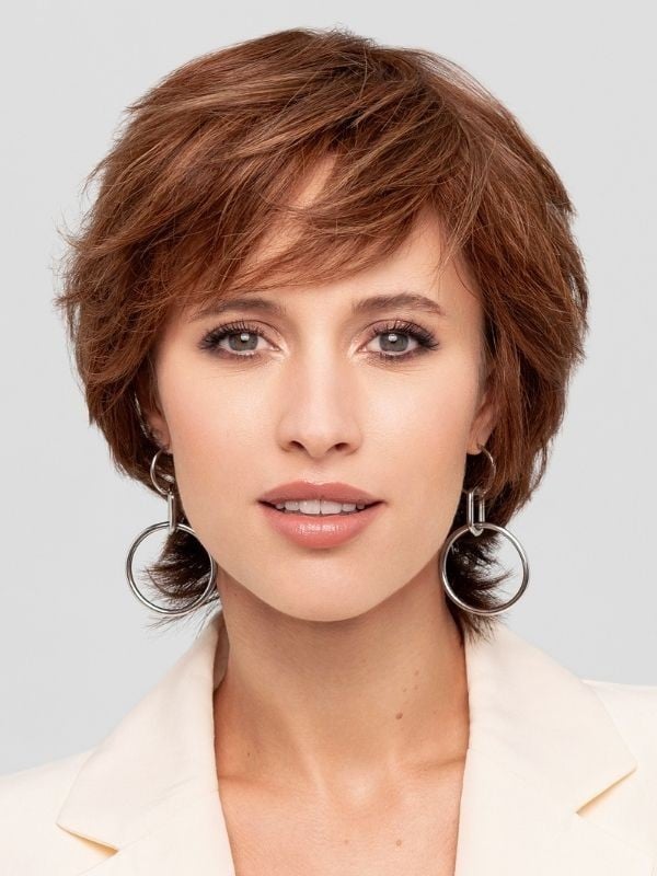 Perruque Firenze HH Gisela Mayer : coupe courte en cheveux naturels Remy Hair avec lace front invisible, confortable et modulabl