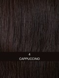Luxery Lace A - perruque courte cheveux naturels, frange balayage, tulle cinéma invisible - Couleur 4 cappuccino