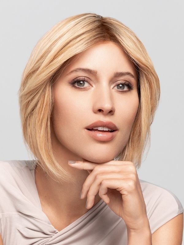 Prime Bob Lace HH Small Gisela Mayer : carré droit en cheveux naturels Remy, lace front tulle cinéma invisible, 20–27 cm