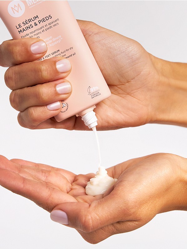 Sérum Mains & Pieds Même 50 ml : soin 99% naturel nourrissant et apaisant, pénètre vite sans film gras, idéal peaux sensibles ou