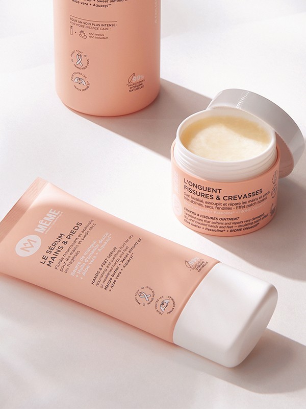 Sérum Mains & Pieds Même 50 ml : soin 99% naturel nourrissant et apaisant, pénètre vite sans film gras, idéal peaux sensibles ou