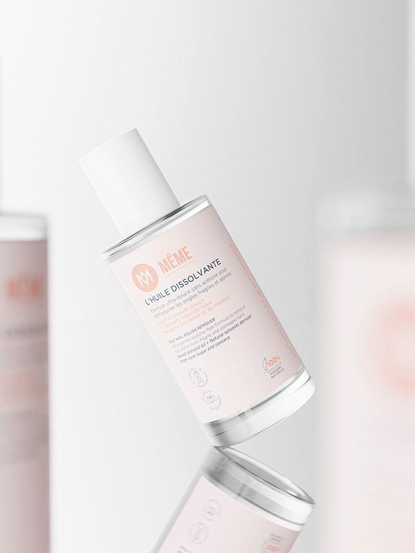 Huile dissolvante sans acétone MÊME 50ml, 100% naturelle, nourrit ongles fragilisés et cuticules