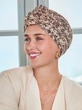 Bonnet turban Lotus Bambou Christine Headwear en viscose de bambou Caretech®, doux et respirant, avec fleur de lotus cousue.