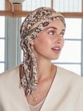 Turban foulard Béatrice en bambou Christine Headwear, doux et respirant, volume avec bandeau et pans courts à nouer.