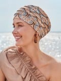 Bonnet turban Zen Lin Christine Headwear en lin naturel, léger et respirant, idéal en cas d’alopécie ou traitements.