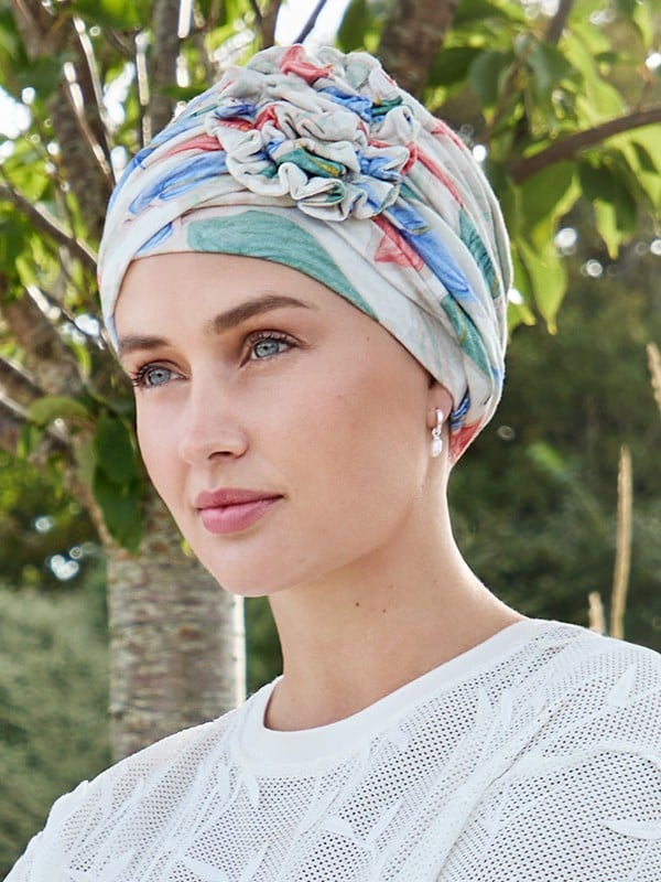 Bonnet Lotus Lin — Turban léger en maille de lin, chic et thermorégulateur