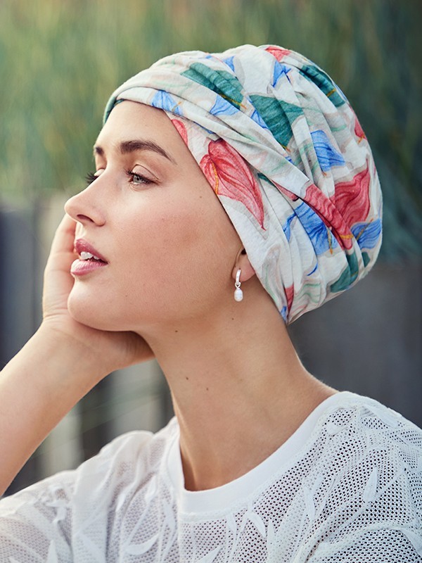 Bonnet turban Easy Lin Christine Headwear en maille de lin naturel, léger et respirant, idéal cuir chevelu sensible (alopécie/ch