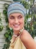 Bonnet chimio Boho Christine Headwear : turban bohème à effet plissé, voile polyester et doublure bambou-viscose douce et respir