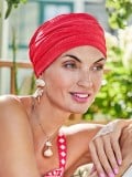 Bonnet turban Boho Christine Headwear : effet plissé, voile polyester et doublure bambou-viscose, léger et confortable.