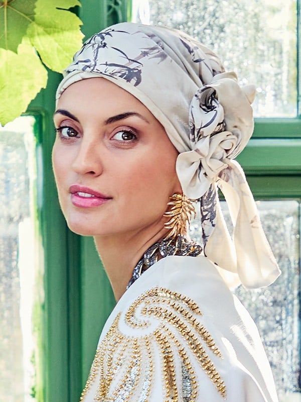 Bonnet turban Boho Twin Set Christine Headwear avec bandeau nœud amovible, confortable et doux pour alopécie ou chimiothérapie