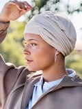 Bonnet chimio Viva Christine Headwear en coton, doublure bambou-viscose douce, bandeau amovible effet drapé pour un look naturel