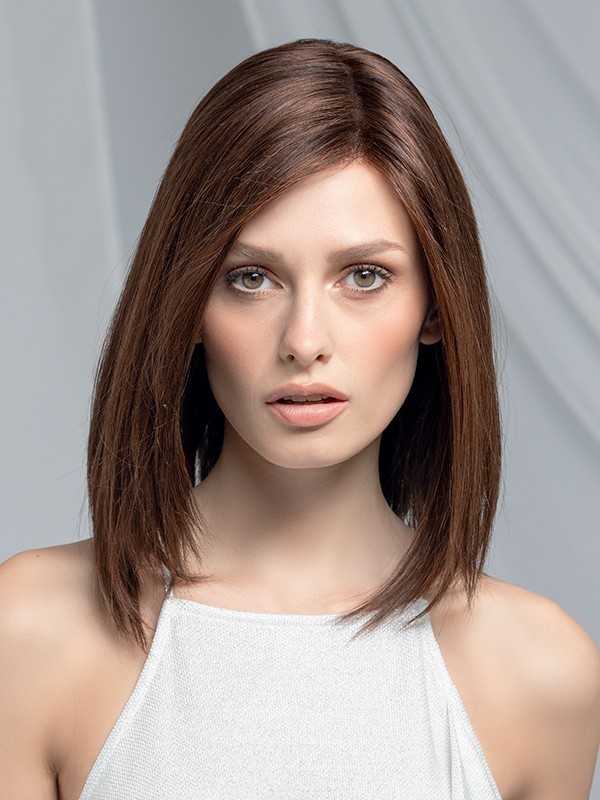 Perruque Ellen Wille Trinity Plus Deluxe : carré long lisse Remy Hair 25–38 cm, monofilament fait main, tulle frontal extra long