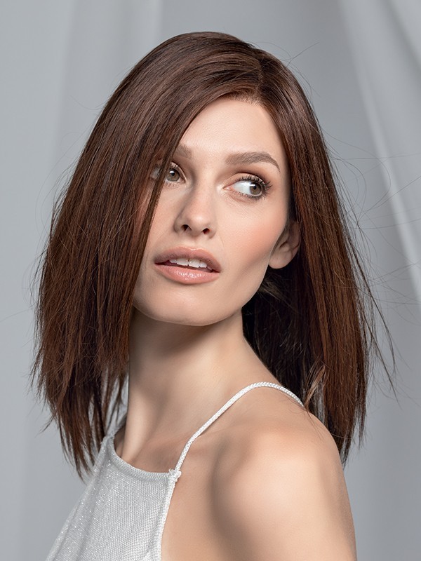 Perruque Ellen Wille Trinity Plus Deluxe : carré long lisse Remy Hair 25–38 cm, monofilament fait main, tulle frontal extra long