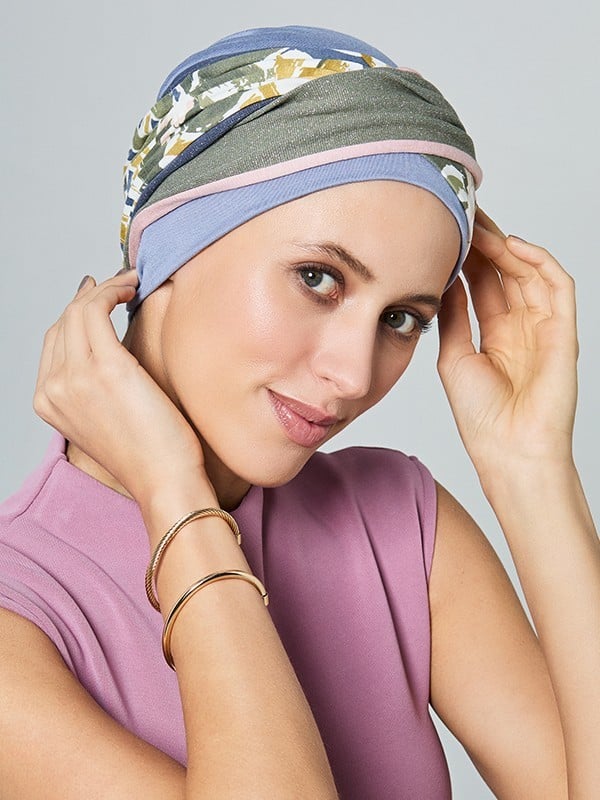 Turban Set Nele Gisela Mayer en bambou, 2-en-1 avec bandeau intégré, doux et respirant pour cuir chevelu sensible