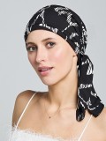 Turban Nola Short Gisela Mayer, à pans mi-longs à nouer, 100% viscose douce et respirante, idéal en cas d’alopécie ou chimio