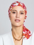 Turban Nola Short Gisela Mayer, à pans mi-longs à nouer, 100% viscose douce et respirante, idéal en cas d’alopécie ou chimio