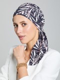 Turban Nola Short Gisela Mayer, à pans mi-longs à nouer, 100% viscose douce et respirante, idéal en cas d’alopécie ou chimio