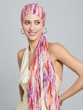Turban Nola Long Gisela Mayer : pans mi-longs, viscose douce, motifs colorés, idéal en cas de chimiothérapie, alopécie ou pelade