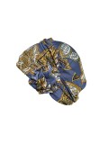 Turban Anna Printed Gisela Mayer : turban chimio imprimé avec fleur, doublure bambou douce et respirante