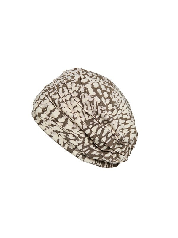 Turban Florida Printed de Gisela Mayer, modèle plissé imprimé en fibre de bambou, léger, doux et respirant pour un porté confort