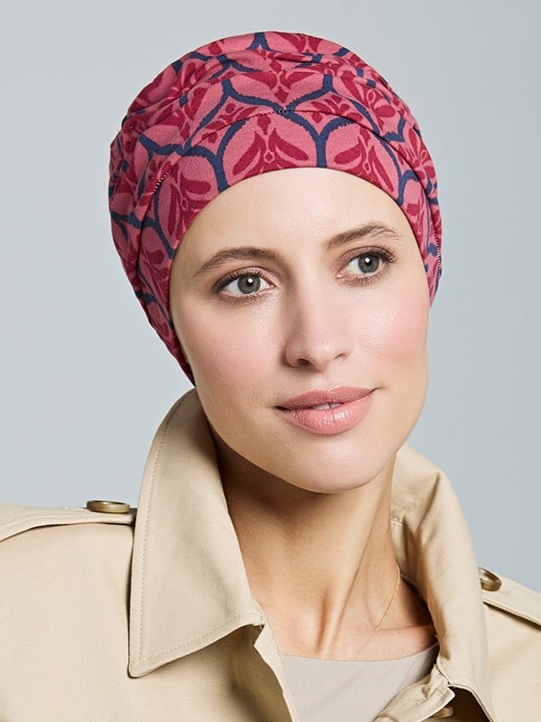 Turban Bahama Printed en fibre de bambou : confortable, respirant et discret, idéal après chimiothérapie, alopécie ou pelade.