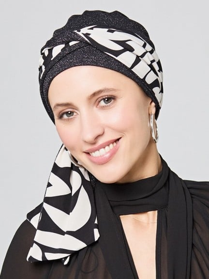 Turban Set Mirage Gisela Mayer bonnet bambou et pans à nouer