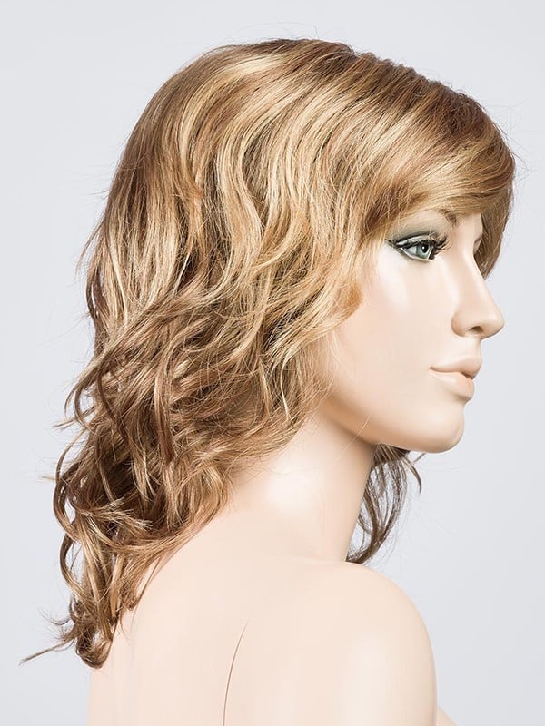Perruque Beach Mono mi-longue wavy, boucles Beach-Curls, effet rooted et mèches balayées