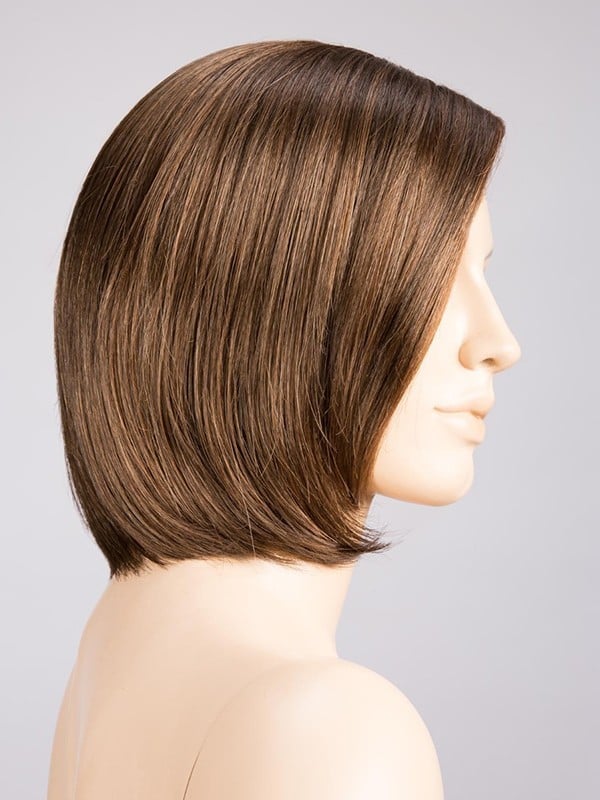 Perruque Elite Mono Part : carré lisse mi-long, frange modulable grâce au tulle cinéma, effet naturel, couleurs rooted/mix