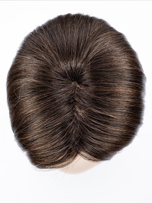 Perruque Elite Mono Part : carré lisse mi-long, frange modulable grâce au tulle cinéma, effet naturel, couleurs rooted/mix
