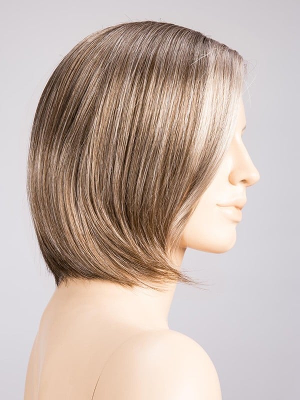 Perruque Elite Mono Part : carré lisse mi-long, frange modulable grâce au tulle cinéma, effet naturel, couleurs rooted/mix